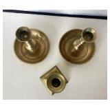 Trio of Antique and Vintage Brass Candlesticks #2