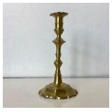Antique Queen Anne Brass Candlestick