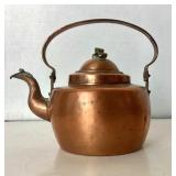 Small Antique Scandinavian Copper Teapot
