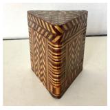 Vintage Elaborately Inlaid Triangular Box