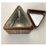 Vintage Elaborately Inlaid Triangular Box
