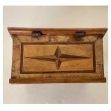 Antique Inlaid Sewing Box With Pincushion Top