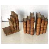Vintage Pair Wooden "Books" Bookends + Single Marble Version
