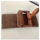 Antique Wooden Crimping Board + Embroidery Hoop Clamp