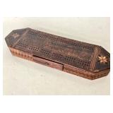 Exceptional Antique Tunbridge Style Marquetry Cribbage Board