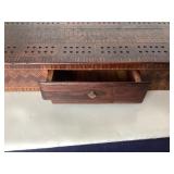 Exceptional Antique Tunbridge Style Marquetry Cribbage Board