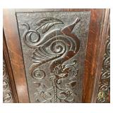 Antique Heavily Carved Oak Corner Cabinet