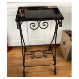 Vintage Marble Top Wrought Iron Stand
