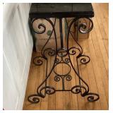 Vintage Marble Top Wrought Iron Stand