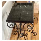 Vintage Marble Top Wrought Iron Stand