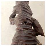 Carved Wooden Black Forest Style Lamp Base