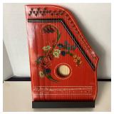 Vintage Hand Painted Jubeltone Zither Harp