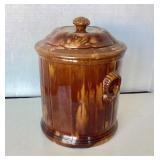 Antique Ballard & Bros. Rockingham Glazed Storage Jar