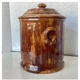 Antique Ballard & Bros. Rockingham Glazed Storage Jar