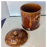 Antique Ballard & Bros. Rockingham Glazed Storage Jar