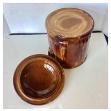 Antique Ballard & Bros. Rockingham Glazed Storage Jar