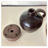 Trio of Assorted Antique Redware