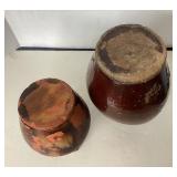 Pair of Antique Rockingham Pitchers