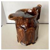 Large Antique Rockingham Glaze Pitcher