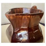 Pair of Antique Rockingham Glazed Items