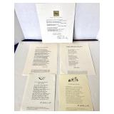 Group of 5 Frameable Poetry Broadsides