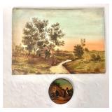 Pair of Unframed Antique Paintings