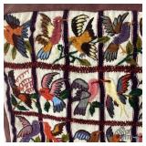 Vintage Embroidered Birds Pillow