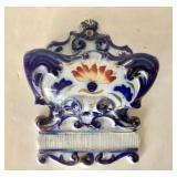 Antique Porcelain Match Safe + Ironstone Butter Dish