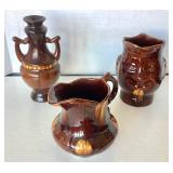 Trio of Bennington Style Pottery Vessels
