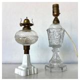 Pair of Antique Glass Lamps