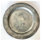 Pair Antique Pewter Chargers