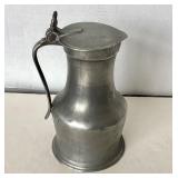 Antique Lidded Pewter Flagon