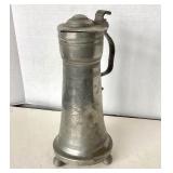 Antique Pewter Footed Flagon