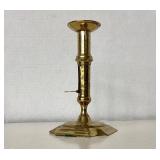 Antique Queen Anne Brass Pushup Candlestick
