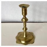 Antique Queen Anne Brass Candlestick
