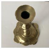 Antique Queen Anne Brass Candlestick