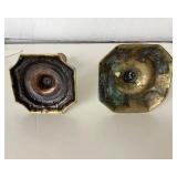 Pair of Antique Queen Anne Brass Candlesticks