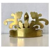 Antique English Brass "Crown" Wall Pocket