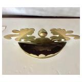 Antique English Brass "Crown" Wall Pocket