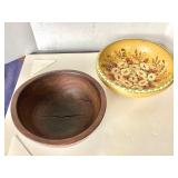 Pair of Antique Turned Wooden Bowls