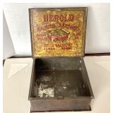 Antique Norwegian Smoked Sardines Tin "The Herald"