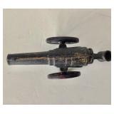 Vintage Painted Brass  Miniature Cannon + Copper Eagle Finial