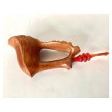 Awesome Vintage Burl Briar Pipe + German Pottery Schnaps Pipe