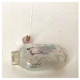 Vintage Chinese Reverse Painted Glass Snuff Bottle + Copper / Brass Opium Pipe