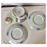 Modern Famille Rose Ginger Jar + Pair of Imari Ware Porcelain Plates