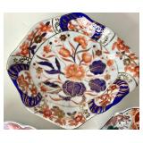 Pair of Vintage Imari Ware Plates + Gilded Imari Leaf Dish