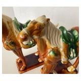 Pair  of Chinese Majolica Glaze Tang Horses