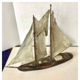 Outstanding Antique Folk Art Scratch Made Gaff Rig Schooner