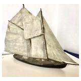 Outstanding Antique Folk Art Scratch Made Gaff Rig Schooner
