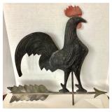 Antique Painted Hollow Copper Rooster Weathervane